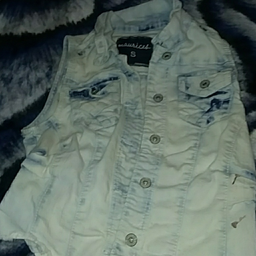 Light blue jean vest